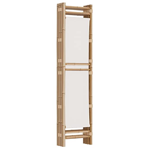 LAPOOH Folding 4-Panel Room Divider 160 cm Bamboo and Canvas,Room Divider Panel Screen,Movable Folding Room Divider,Bedroom Patio Privacy-350624 6 LAPOOH Folding 4-Panel Room Divider 160 cm Bamboo and Canvas,Room Divider Panel Screen,Movable Folding Room Divider,Bedroom Patio Privacy-350624 - Image 6