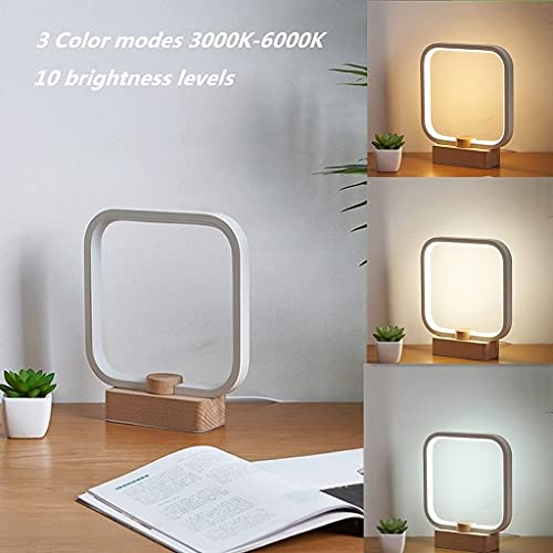 LED Wood Table Lamp, 3-Color Temperature Bedside Lamp,Bedroom Bedside Night Light, Dimmable Led Lighting, Small Table Lamps for Living Room OfficeCreative Home Decor, Unique House warmging Gift 2 LED Wood Table Lamp, 3-Color Temperature Bedside Lamp,Bedroom Bedside Night Light, Dimmable Led Lighting, Small Table Lamps for Living Room OfficeCreative Home Decor, Unique House warmging Gift - Image 2