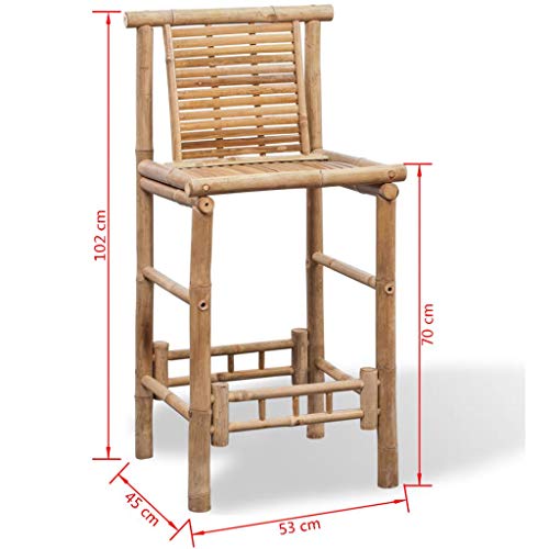 Lechnical Bar Stools 2 pcs Bamboo,Barstools,Bar Stools,Modern Bar Stools,Kitchen and Home Barstools-242494 2 Lechnical Bar Stools 2 pcs Bamboo,Barstools,Bar Stools,Modern Bar Stools,Kitchen and Home Barstools-242494 - Image 2