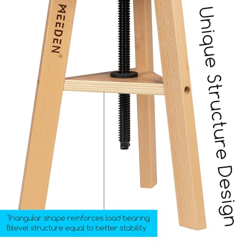 MEEDEN Wooded Drafting Stool with Adjustable Height, Artist Stool, Wood Bar Stool, Kitchen Stool, Perfect for Artists Studio, Home Use, Kitchen, Bars 5 MEEDEN Wooded Drafting Stool with Adjustable Height, Artist Stool, Wood Bar Stool, Kitchen Stool, Perfect for Artists Studio, Home Use, Kitchen, Bars - Image 5