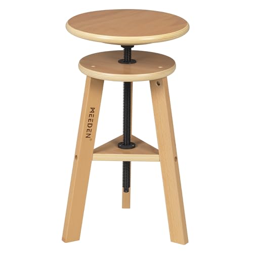 MEEDEN Wooded Drafting Stool with Adjustable Height, Artist Stool, Wood Bar Stool, Kitchen Stool, Perfect for Artists Studio, Home Use, Kitchen, Bars 1 MEEDEN Wooded Drafting Stool with Adjustable Height, Artist Stool, Wood Bar Stool, Kitchen Stool, Perfect for Artists Studio, Home Use, Kitchen, Bars