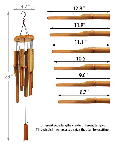 MUMTOP Bamboo Wind Chimes Outdoor Wooden Music Wind Chimes for Garden, Patio, Home or Outdoor Decor 3 MUMTOP Bamboo Wind Chimes Outdoor Wooden Music Wind Chimes for Garden, Patio, Home or Outdoor Decor - Image 3