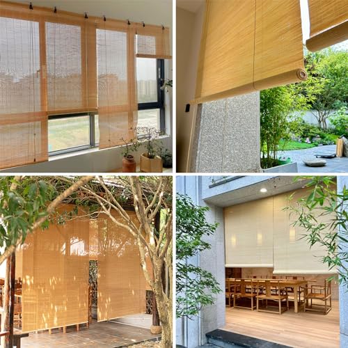 Made To Measure Blinds Bamboo Blinds For Windows Outdoor Handwoven Easy To Install Suitable For Indoor And Outdoor Use F+ carbonized color 2 Made To Measure Blinds Bamboo Blinds For Windows Outdoor Handwoven Easy To Install Suitable For Indoor And Outdoor Use F+ carbonized color - Image 2