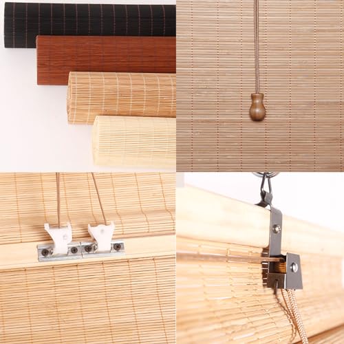 Made To Measure Blinds Bamboo Blinds For Windows Outdoor Handwoven Easy To Install Suitable For Indoor And Outdoor Use F+ carbonized color 3 Made To Measure Blinds Bamboo Blinds For Windows Outdoor Handwoven Easy To Install Suitable For Indoor And Outdoor Use F+ carbonized color - Image 3