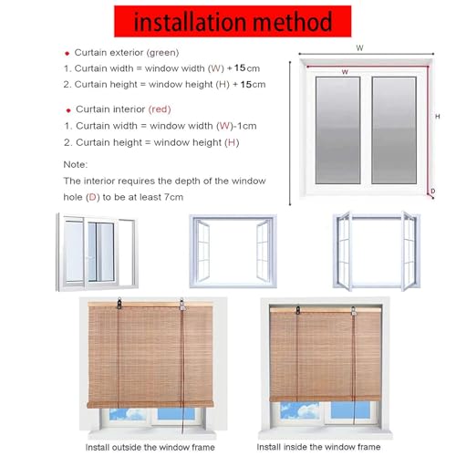 Made To Measure Blinds Bamboo Blinds For Windows Outdoor Handwoven Easy To Install Suitable For Indoor And Outdoor Use F+ carbonized color 4 Made To Measure Blinds Bamboo Blinds For Windows Outdoor Handwoven Easy To Install Suitable For Indoor And Outdoor Use F+ carbonized color - Image 4