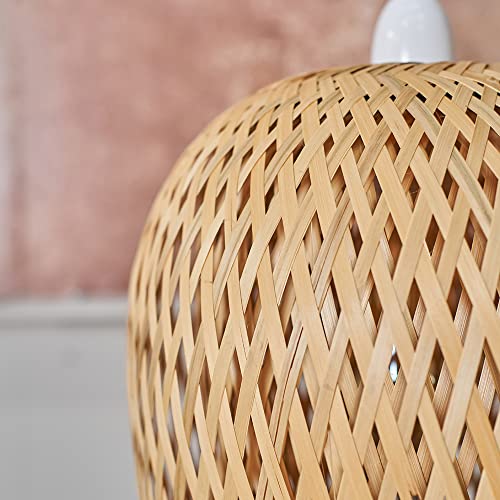 MiniSun | Modern Natural Bamboo Lattice Design Ceiling Light Shade | Pendant Lights, Home Décor & Improvement Essential | 230mm Shade Width 5 MiniSun | Modern Natural Bamboo Lattice Design Ceiling Light Shade | Pendant Lights, Home Décor & Improvement Essential | 230mm Shade Width - Image 5