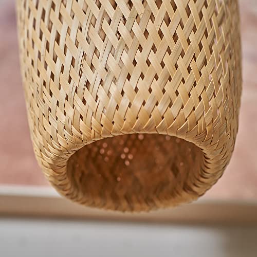 MiniSun | Modern Natural Bamboo Lattice Design Ceiling Light Shade | Pendant Lights, Home Décor & Improvement Essential | 230mm Shade Width 6 MiniSun | Modern Natural Bamboo Lattice Design Ceiling Light Shade | Pendant Lights, Home Décor & Improvement Essential | 230mm Shade Width - Image 6