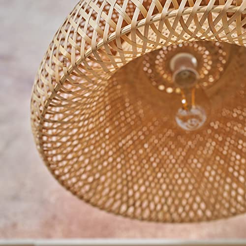 MiniSun | Modern Natural Bamboo Lattice Domed Lampshade | Pendant Lights, Home Décor & Improvement Essential | 465mm Shade Width 6 MiniSun | Modern Natural Bamboo Lattice Domed Lampshade | Pendant Lights, Home Décor & Improvement Essential | 465mm Shade Width - Image 6
