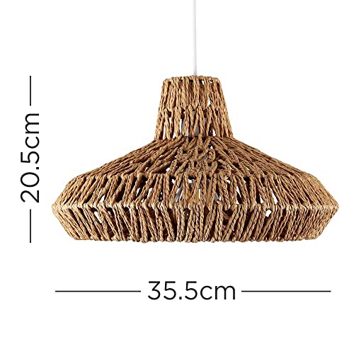 MiniSun | Natural Woven Ceiling Light Shade | Pendant Lights, Home Décor & Improvement Essential | 350mm Shade Width 2 MiniSun | Natural Woven Ceiling Light Shade | Pendant Lights, Home Décor & Improvement Essential | 350mm Shade Width - Image 2