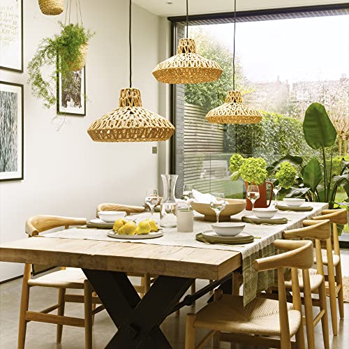 MiniSun | Natural Woven Ceiling Light Shade | Pendant Lights, Home Décor & Improvement Essential | 350mm Shade Width 3 MiniSun | Natural Woven Ceiling Light Shade | Pendant Lights, Home Décor & Improvement Essential | 350mm Shade Width - Image 3