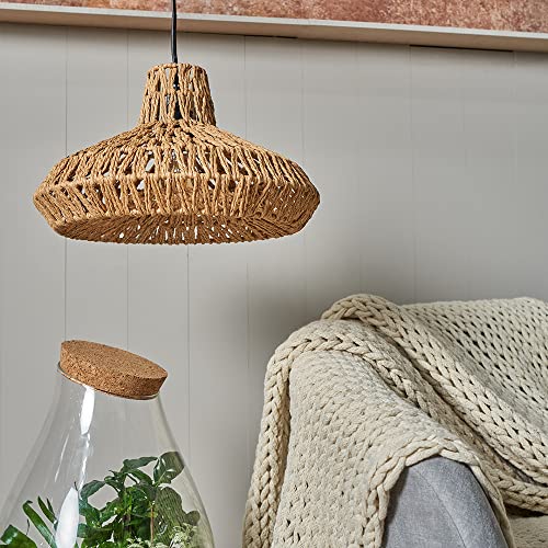 MiniSun | Natural Woven Ceiling Light Shade | Pendant Lights, Home Décor & Improvement Essential | 350mm Shade Width 4 MiniSun | Natural Woven Ceiling Light Shade | Pendant Lights, Home Décor & Improvement Essential | 350mm Shade Width - Image 4