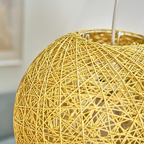 MiniSun | Modern Medium Cream Wicker Globe Ceiling Pendant Lampshade | Pendant Lights, Home Décor & Improvement Essential | 300mm Shade Width 6 MiniSun | Modern Medium Cream Wicker Globe Ceiling Pendant Lampshade | Pendant Lights, Home Décor & Improvement Essential | 300mm Shade Width - Image 6