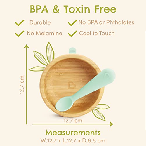 Munchkin Bambou Baby Bowl| Bamboo Bowl for Weaning| Baby Suction Bowl & Spoon Set| for Babies & Toddlers 6 Months & Over| BPA Free Weaning Set for Babies & Kids 3 Munchkin Bambou Baby Bowl| Bamboo Bowl for Weaning| Baby Suction Bowl & Spoon Set| for Babies & Toddlers 6 Months & Over| BPA Free Weaning Set for Babies & Kids - Image 3