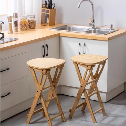 NYASAA 24"/61cm Counter Height Folding Bar Stool, Backless Bamboo Kitchen Dining Chair, Collapsible Breakfast Bar Stool with Footrest, Natural 2 NYASAA 24"/61cm Counter Height Folding Bar Stool, Backless Bamboo Kitchen Dining Chair, Collapsible Breakfast Bar Stool with Footrest, Natural - Image 2