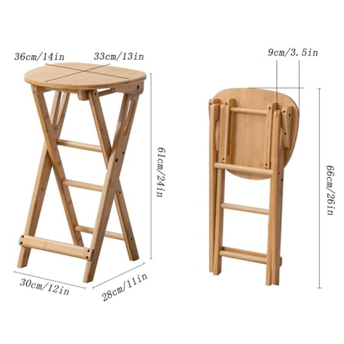 NYASAA 24"/61cm Counter Height Folding Bar Stool, Backless Bamboo Kitchen Dining Chair, Collapsible Breakfast Bar Stool with Footrest, Natural 3 NYASAA 24"/61cm Counter Height Folding Bar Stool, Backless Bamboo Kitchen Dining Chair, Collapsible Breakfast Bar Stool with Footrest, Natural - Image 3