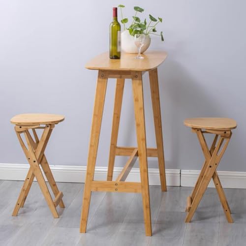 NYASAA 24"/61cm Counter Height Folding Bar Stool, Backless Bamboo Kitchen Dining Chair, Collapsible Breakfast Bar Stool with Footrest, Natural 5 NYASAA 24"/61cm Counter Height Folding Bar Stool, Backless Bamboo Kitchen Dining Chair, Collapsible Breakfast Bar Stool with Footrest, Natural - Image 5