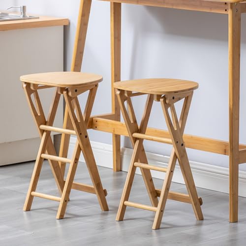 NYASAA 24"/61cm Counter Height Folding Bar Stool, Backless Bamboo Kitchen Dining Chair, Collapsible Breakfast Bar Stool with Footrest, Natural 7 NYASAA 24"/61cm Counter Height Folding Bar Stool, Backless Bamboo Kitchen Dining Chair, Collapsible Breakfast Bar Stool with Footrest, Natural - Image 7