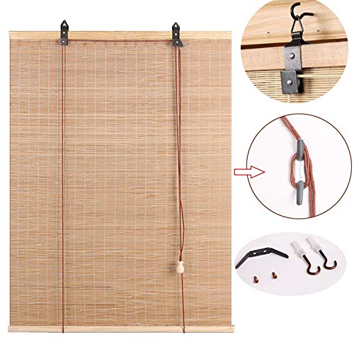 Natural Bamboo Roller Blind,Bamboo Blinds,Roman Roller Shades For Window/Door/Patio,Ceiling or Wall Installation,Light-Transmissive,Non-Transparent,All Installation Parts Included (80x100cm/32x39in) 7 Natural Bamboo Roller Blind,Bamboo Blinds,Roman Roller Shades For Window/Door/Patio,Ceiling or Wall Installation,Light-Transmissive,Non-Transparent,All Installation Parts Included (80x100cm/32x39in) - Image 7