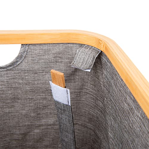 Naturoom 44L Bamboo Storage Basket | Laundry Hamper, Folding Bamboo Frame Fabric Shelf Basket, Large Cube Organizer Perfect For Bathroom, Clothes/Towels/Blankets/Toys Storage Bin 6 Naturoom 44L Bamboo Storage Basket | Laundry Hamper, Folding Bamboo Frame Fabric Shelf Basket, Large Cube Organizer Perfect For Bathroom, Clothes/Towels/Blankets/Toys Storage Bin - Image 6