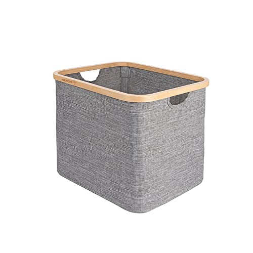 Naturoom 44L Bamboo Storage Basket | Laundry Hamper, Folding Bamboo Frame Fabric Shelf Basket, Large Cube Organizer Perfect For Bathroom, Clothes/Towels/Blankets/Toys Storage Bin 1 Naturoom 44L Bamboo Storage Basket | Laundry Hamper, Folding Bamboo Frame Fabric Shelf Basket, Large Cube Organizer Perfect For Bathroom, Clothes/Towels/Blankets/Toys Storage Bin