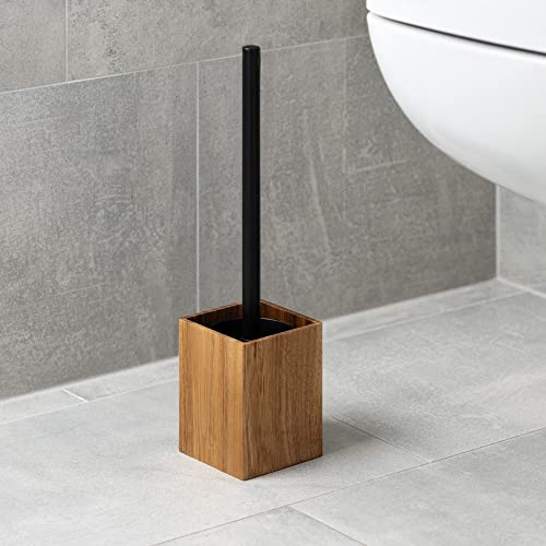 Navaris Toilet Brush and Holder Set - Acacia Wood Toilet Brush Holder and Bathroom Cleaning Brush with Removeable Brush Head - Bathroom Accessory 2 Navaris Toilet Brush and Holder Set - Acacia Wood Toilet Brush Holder and Bathroom Cleaning Brush with Removeable Brush Head - Bathroom Accessory - Image 2