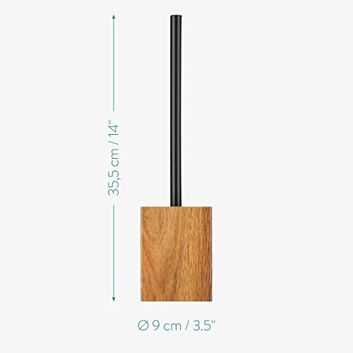 Navaris Toilet Brush and Holder Set - Acacia Wood Toilet Brush Holder and Bathroom Cleaning Brush with Removeable Brush Head - Bathroom Accessory 5 Navaris Toilet Brush and Holder Set - Acacia Wood Toilet Brush Holder and Bathroom Cleaning Brush with Removeable Brush Head - Bathroom Accessory - Image 5