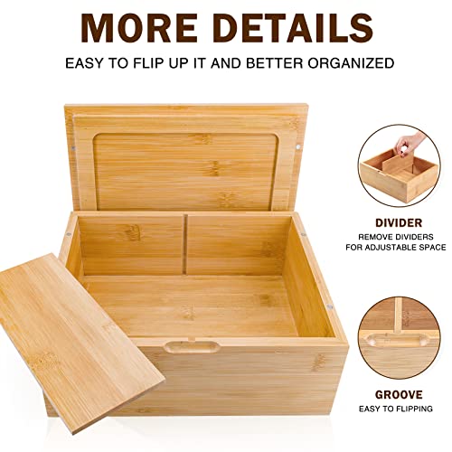 OZCHIN Bamboo Box Large Natural Wooden Keepsake Decorative Storage Box with Magnetic Lid/Tray for Home Storage -25 x 20 x 10cm-C 3 OZCHIN Bamboo Box Large Natural Wooden Keepsake Decorative Storage Box with Magnetic Lid/Tray for Home Storage -25 x 20 x 10cm-C - Image 3