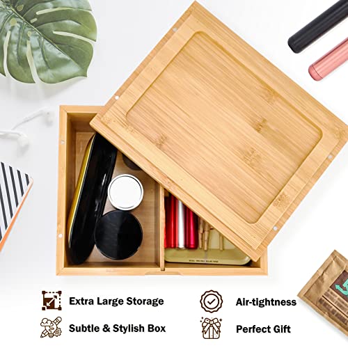 OZCHIN Bamboo Box Large Natural Wooden Keepsake Decorative Storage Box with Magnetic Lid/Tray for Home Storage -25 x 20 x 10cm-C 4 OZCHIN Bamboo Box Large Natural Wooden Keepsake Decorative Storage Box with Magnetic Lid/Tray for Home Storage -25 x 20 x 10cm-C - Image 4