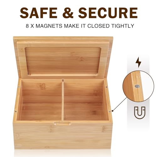 OZCHIN Bamboo Box Large Natural Wooden Keepsake Decorative Storage Box with Magnetic Lid/Tray for Home Storage -25 x 20 x 10cm-C 5 OZCHIN Bamboo Box Large Natural Wooden Keepsake Decorative Storage Box with Magnetic Lid/Tray for Home Storage -25 x 20 x 10cm-C - Image 5