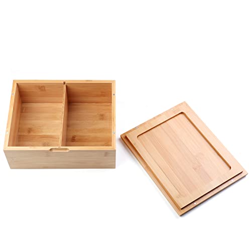 OZCHIN Bamboo Box Large Natural Wooden Keepsake Decorative Storage Box with Magnetic Lid/Tray for Home Storage -25 x 20 x 10cm-C 7 OZCHIN Bamboo Box Large Natural Wooden Keepsake Decorative Storage Box with Magnetic Lid/Tray for Home Storage -25 x 20 x 10cm-C - Image 7