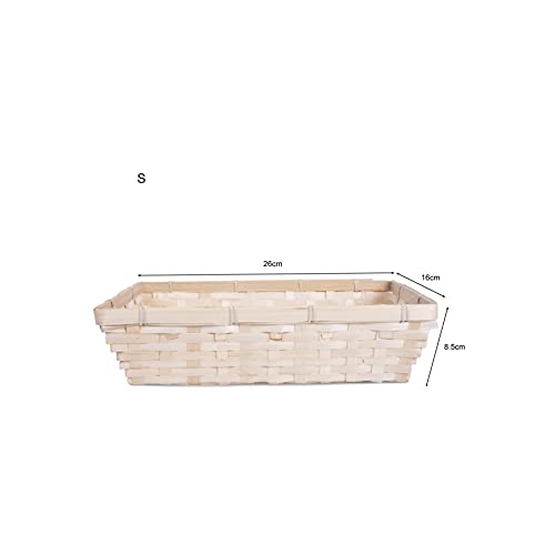 Package of 10-10'' Rectangle Bamboo Natural Color Wicker Bread Basket Retail Shop Display Christmas Hamper (Size: Width 26 cm Depth 16 cm Height 8.5 cm) 3 Package of 10-10'' Rectangle Bamboo Natural Color Wicker Bread Basket Retail Shop Display Christmas Hamper (Size: Width 26 cm Depth 16 cm Height 8.5 cm) - Image 3