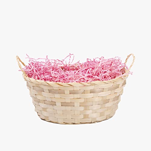 Package of 5 Bamboo Wicker Hampers With Handles Gift Hampers Retail Display Tray Bread Basket (Natural) 3 Package of 5 Bamboo Wicker Hampers With Handles Gift Hampers Retail Display Tray Bread Basket (Natural) - Image 3