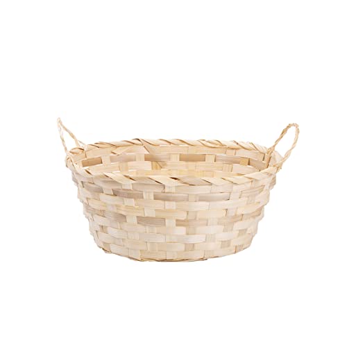 Package of 5 Bamboo Wicker Hampers With Handles Gift Hampers Retail Display Tray Bread Basket (Natural) 1 Package of 5 Bamboo Wicker Hampers With Handles Gift Hampers Retail Display Tray Bread Basket (Natural)