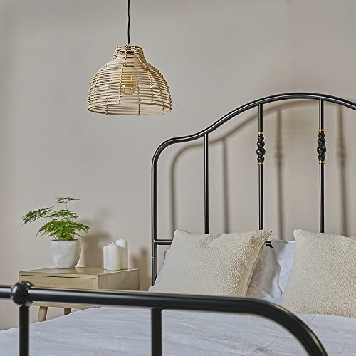 MiniSun | Modern Cream Wicker Basket Style Ceiling Light Shade | Pendant Lights, Home Décor & Improvement Essential | 310mm Shade Width 4 MiniSun | Modern Cream Wicker Basket Style Ceiling Light Shade | Pendant Lights, Home Décor & Improvement Essential | 310mm Shade Width - Image 4