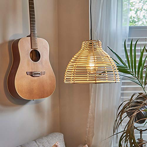 MiniSun | Modern Cream Wicker Basket Style Ceiling Light Shade | Pendant Lights, Home Décor & Improvement Essential | 310mm Shade Width 6 MiniSun | Modern Cream Wicker Basket Style Ceiling Light Shade | Pendant Lights, Home Décor & Improvement Essential | 310mm Shade Width - Image 6