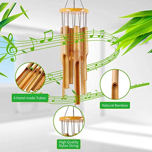 RDUTUOK Bamboo Wind Chimes Memorial Wood Wind Chime - Large Indoor Outdoor Wooden - 32inch Wind Chimes for Garden, Yard,Patio and Home Décor 2 RDUTUOK Bamboo Wind Chimes Memorial Wood Wind Chime - Large Indoor Outdoor Wooden - 32inch Wind Chimes for Garden, Yard,Patio and Home Décor - Image 2