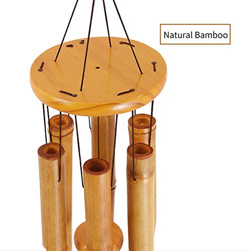 RDUTUOK Bamboo Wind Chimes Memorial Wood Wind Chime - Large Indoor Outdoor Wooden - 32inch Wind Chimes for Garden, Yard,Patio and Home Décor 3 RDUTUOK Bamboo Wind Chimes Memorial Wood Wind Chime - Large Indoor Outdoor Wooden - 32inch Wind Chimes for Garden, Yard,Patio and Home Décor - Image 3