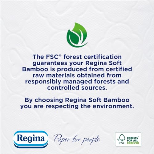 Regina Soft Bamboo - 20 Rolls of Toilet Tissue 3 Ply, 160 Sheets, Naturally Soft for Your Skin, Toilet Tissue Made with Bamboo Fibers, Paper Packaging, FSC Certificated 5 Regina Soft Bamboo - 20 Rolls of Toilet Tissue 3 Ply, 160 Sheets, Naturally Soft for Your Skin, Toilet Tissue Made with Bamboo Fibers, Paper Packaging, FSC Certificated - Image 5