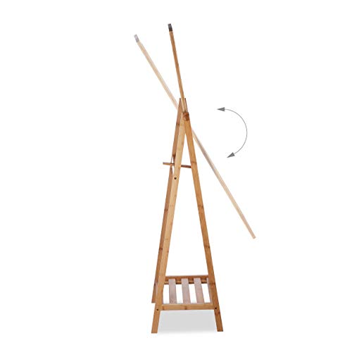 Relaxdays Bamboo Free-Standing Mirror, Swivel-Mounted, Bedroom Mirror with Drawer, HWD: 160x40x36 cm, Natural 6 Relaxdays Bamboo Free-Standing Mirror, Swivel-Mounted, Bedroom Mirror with Drawer, HWD: 160x40x36 cm, Natural - Image 6