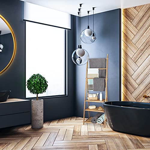 Relaxdays Bamboo Towel Rack, Folding, Small Clothes Stand, 3 Shelves 3 Towel Rails, 4 Side Hooks, Size: ca 152 x 53 x 31 cm, Wood, Natural Brown 3 Relaxdays Bamboo Towel Rack, Folding, Small Clothes Stand, 3 Shelves 3 Towel Rails, 4 Side Hooks, Size: ca 152 x 53 x 31 cm, Wood, Natural Brown - Image 3