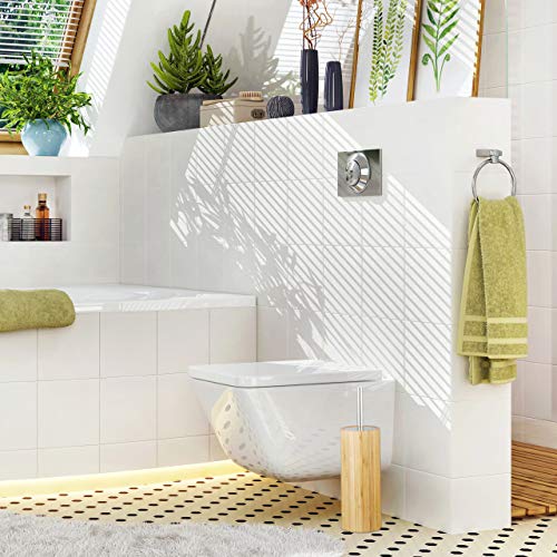 Relaxdays Bamboo WC Brush Holder and Brush, Round Stand, Wooden Toilet Bathroom Butler H x Dia: 37.5 x 10.5 cm, Natural 5 Relaxdays Bamboo WC Brush Holder and Brush, Round Stand, Wooden Toilet Bathroom Butler H x Dia: 37.5 x 10.5 cm, Natural - Image 5