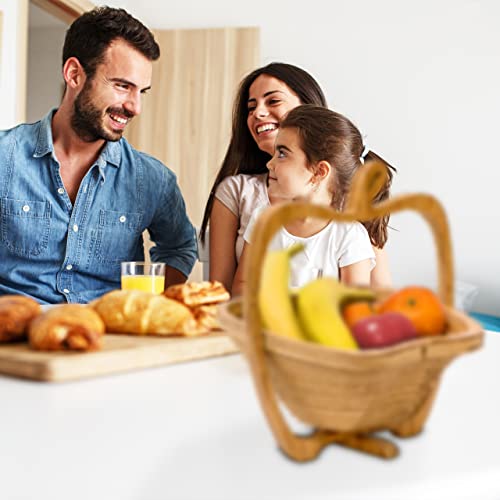 Relaxdays Foldable Apple-Shaped Basket: 30 x 27 x 22.5 cm Folding Bamboo Fruit Bowl Holder Basket And Cutting Board Wooden Fruit Bowl With An Apple-Design, Natural Brown 3 Relaxdays Foldable Apple-Shaped Basket: 30 x 27 x 22.5 cm Folding Bamboo Fruit Bowl Holder Basket And Cutting Board Wooden Fruit Bowl With An Apple-Design, Natural Brown - Image 3