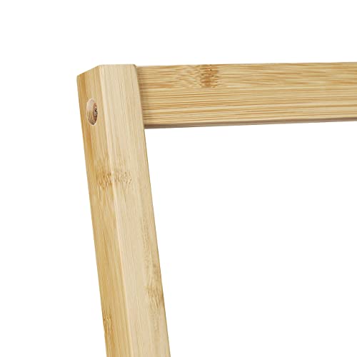 Relaxdays Freestanding Bamboo Towel Holder, 4 Rails, Clothes Valet Stand, HxWxD 110 x 60 x 35 cm, Natural 6 Relaxdays Freestanding Bamboo Towel Holder, 4 Rails, Clothes Valet Stand, HxWxD 110 x 60 x 35 cm, Natural - Image 6