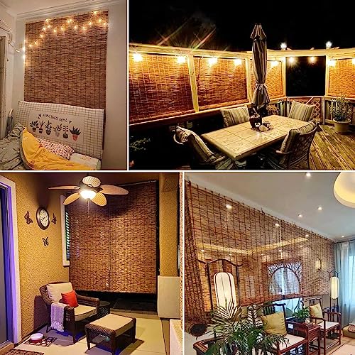 Retro Bamboo Roller Blind - 60 to 140cm Wide, Anti-UV, Outdoor Reed Curtains With Lifter, Sunshade Roll Up Bamboo Shades, Waterproof Kitchen Roller Blinds 5 Retro Bamboo Roller Blind - 60 to 140cm Wide, Anti-UV, Outdoor Reed Curtains With Lifter, Sunshade Roll Up Bamboo Shades, Waterproof Kitchen Roller Blinds - Image 5