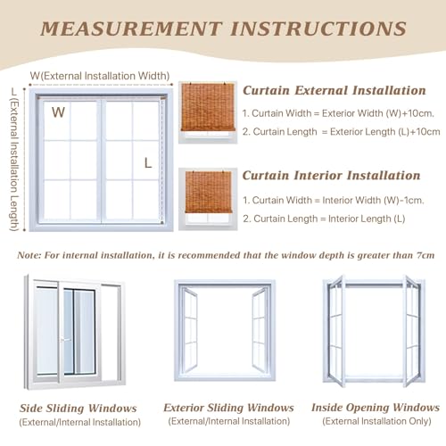 Retro Bamboo Roller Blind - 60 to 140cm Wide, Anti-UV, Outdoor Reed Curtains With Lifter, Sunshade Roll Up Bamboo Shades, Waterproof Kitchen Roller Blinds 7 Retro Bamboo Roller Blind - 60 to 140cm Wide, Anti-UV, Outdoor Reed Curtains With Lifter, Sunshade Roll Up Bamboo Shades, Waterproof Kitchen Roller Blinds - Image 7