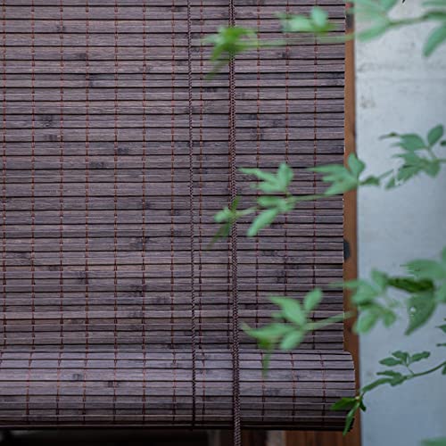 Roller blind Brown Bamboo, Bamboo Roman Window Blinds Sun Shades,50-140cm Wide,Home Sunshade Light Filtering 90% Vertical Lift Decoration,Louver Curtain for Outdoor Indoor,Custom (60x120cm/24x47in) - Image 3