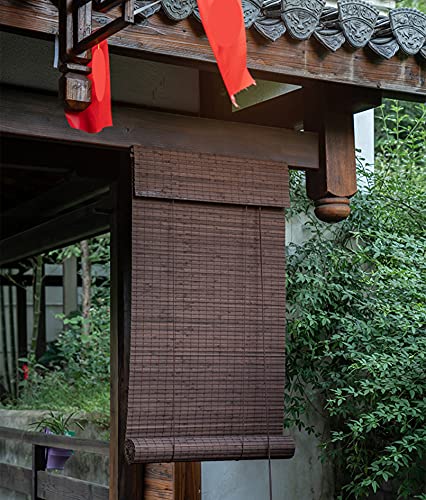 Roller blind Brown Bamboo, Bamboo Roman Window Blinds Sun Shades,50-140cm Wide,Home Sunshade Light Filtering 90% Vertical Lift Decoration,Louver Curtain for Outdoor Indoor,Custom (60x120cm/24x47in) - Image 6