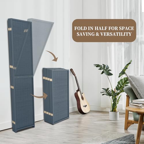 Room Divider Folding Privacy Screens, 6FT Bamboo Room Divider Wall Panel, Freestanding 2-in-1 Multifunction Partition Room Dividers for Room Separation 4 Panel Hand Made Mesh Woven Wall Divider Screen 4 Room Divider Folding Privacy Screens, 6FT Bamboo Room Divider Wall Panel, Freestanding 2-in-1 Multifunction Partition Room Dividers for Room Separation 4 Panel Hand Made Mesh Woven Wall Divider Screen - Image 4