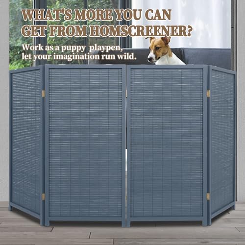 Room Divider Folding Privacy Screens, 6FT Bamboo Room Divider Wall Panel, Freestanding 2-in-1 Multifunction Partition Room Dividers for Room Separation 4 Panel Hand Made Mesh Woven Wall Divider Screen 6 Room Divider Folding Privacy Screens, 6FT Bamboo Room Divider Wall Panel, Freestanding 2-in-1 Multifunction Partition Room Dividers for Room Separation 4 Panel Hand Made Mesh Woven Wall Divider Screen - Image 6