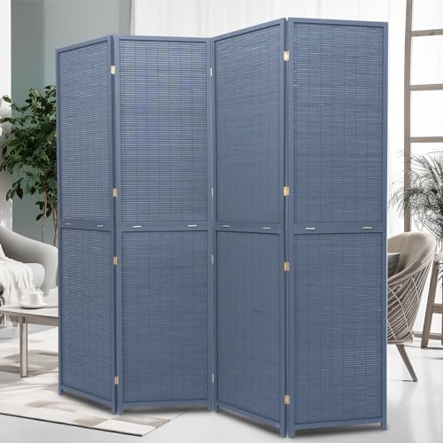 Room Divider Folding Privacy Screens, 6FT Bamboo Room Divider Wall Panel, Freestanding 2-in-1 Multifunction Partition Room Dividers for Room Separation 4 Panel Hand Made Mesh Woven Wall Divider Screen 1 Room Divider Folding Privacy Screens, 6FT Bamboo Room Divider Wall Panel, Freestanding 2-in-1 Multifunction Partition Room Dividers for Room Separation 4 Panel Hand Made Mesh Woven Wall Divider Screen